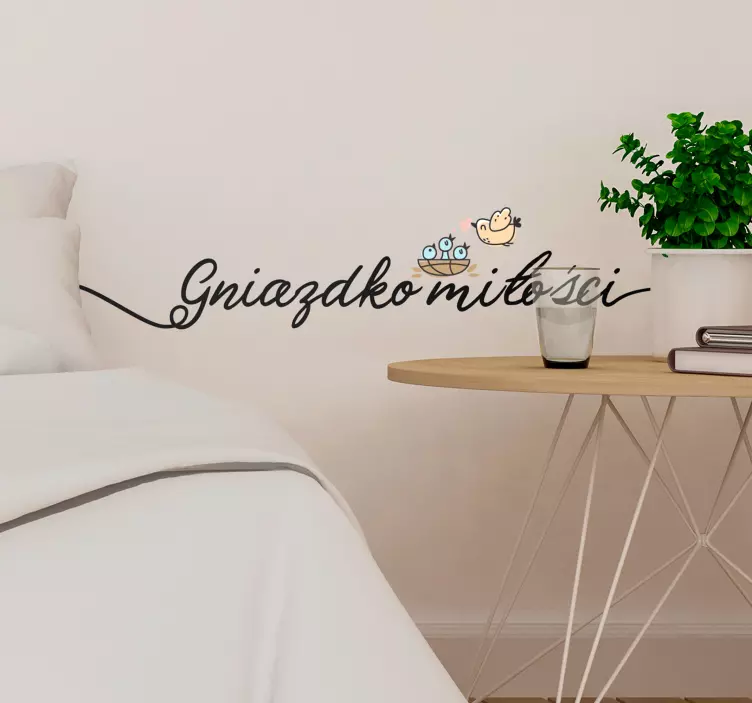 Naklejka na ścianę Napis Gniazdko miłości - TenStickers