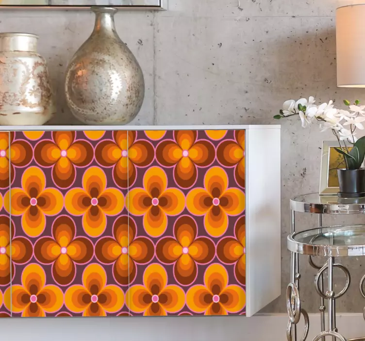 Naklejka na meble retro motyw kwiatowy - TenStickers