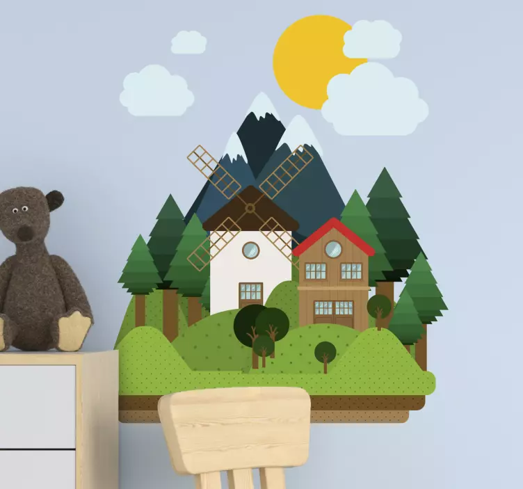 Naklejka na ścianę natura urocza, wiejska scena - TenStickers