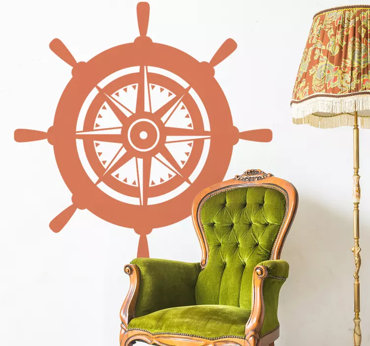 Naklejka na ścianę obiekty koło sternika morskiego - TenStickers