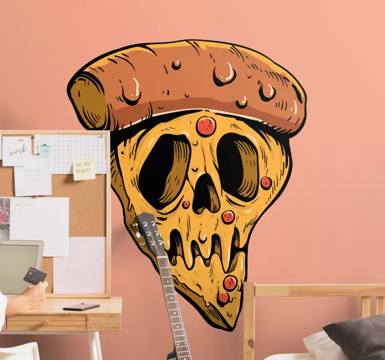 Naklejka na ścianę obiekty projekt czaszki pizzy - TenStickers