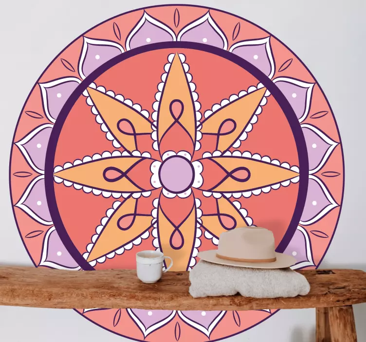 Naklejka na ścianę wzór kwiatowy mandala botaniczna - TenStickers
