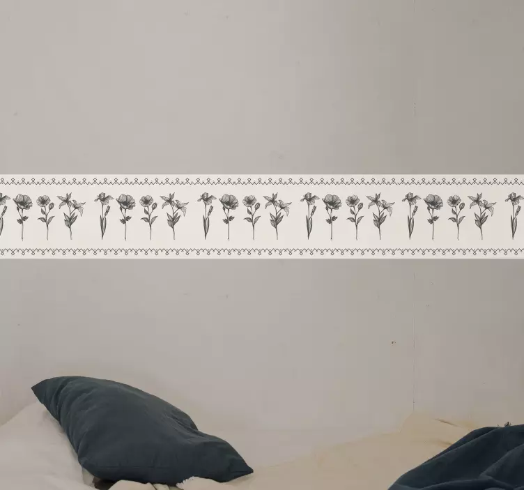 Naklejka na ścianę ornament elegancki kwiatowy wzór - TenStickers