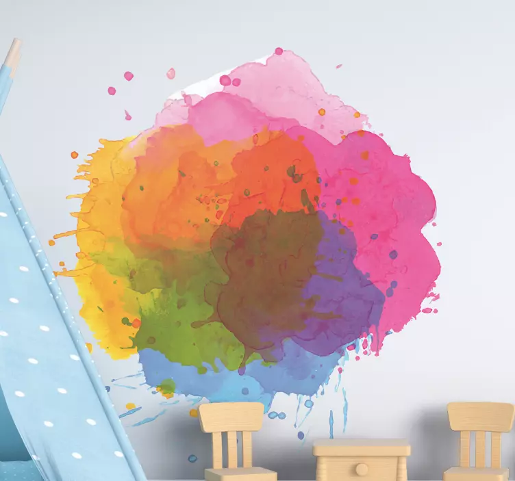 Naklejka na ścianę ornament kolorowe plamy sztuki - TenStickers