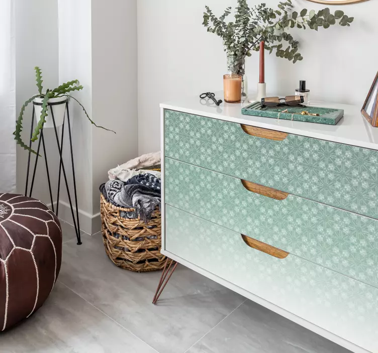 Naklejka na meble kwiatowy wzór zanikania - TenStickers