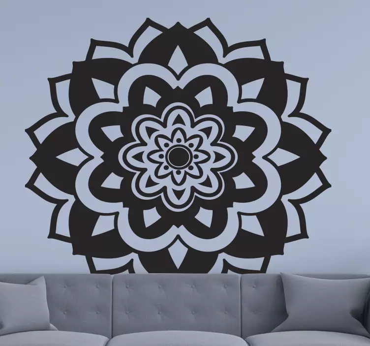Naklejka na ścianę ornament odważna kwiatowa mandala - TenStickers