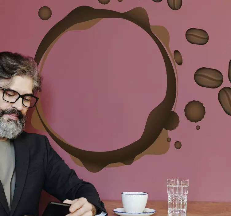 Naklejka na ścianę ornament projekt plamy kawy - TenStickers
