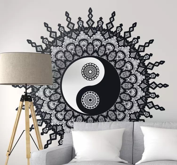 Naklejka na ścianę ornament sztuka koła yin yang - TenStickers