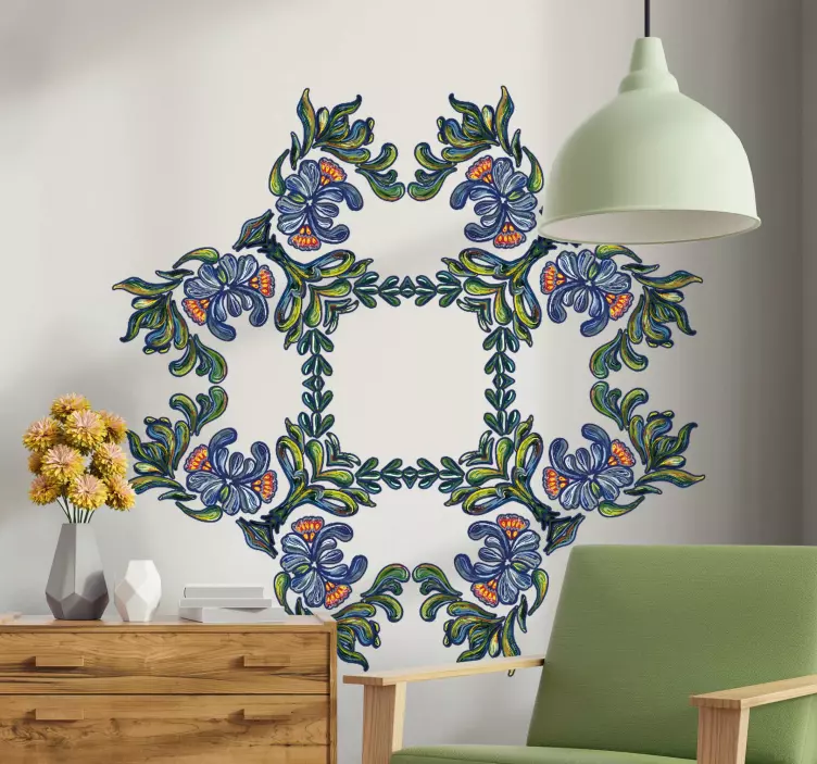 Naklejka na ścianę ornament tworzenie elementów botanicznych - TenStickers