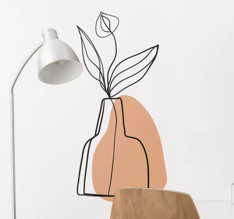 Naklejka na ścianę ornament w stylizowany wazon kwiatowy - TenStickers