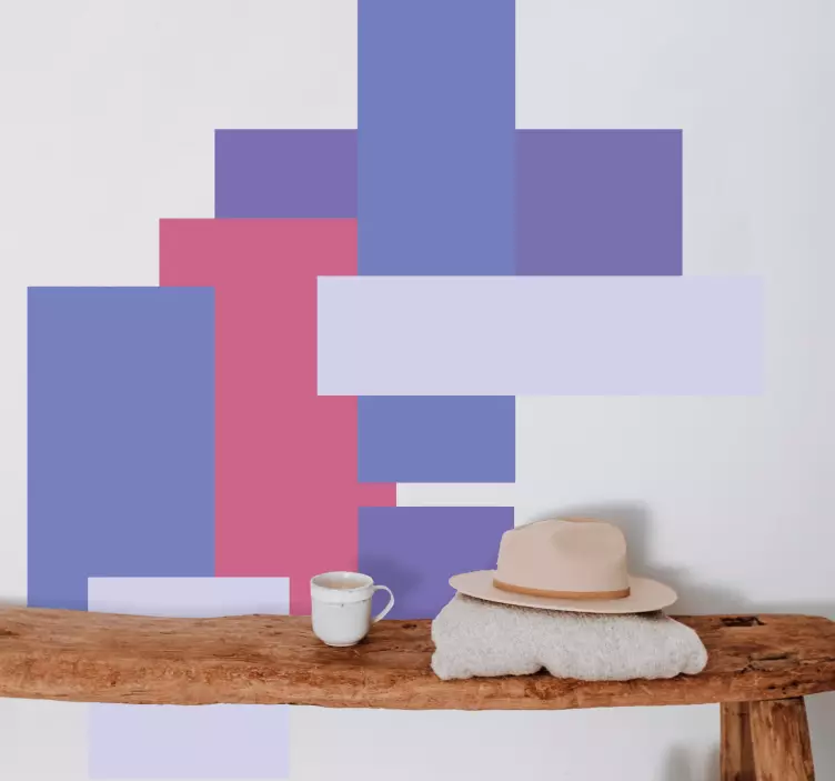 Naklejka na ścianę warstwowe geometryczne bloki - TenStickers
