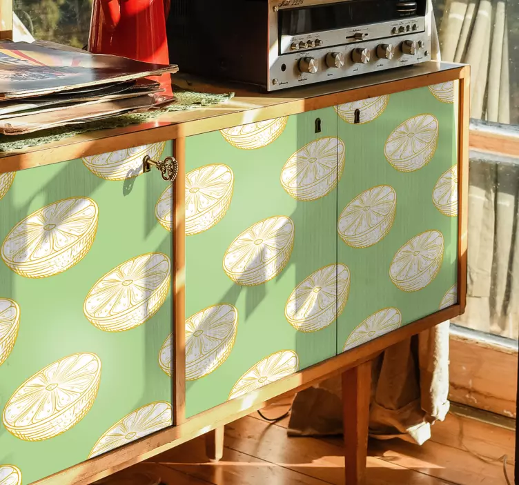 Naklejka na ścianę owoce motyw plasterka cytryny - TenStickers