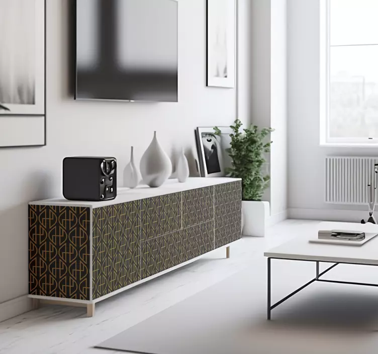 Naklejka dekoracyjna paski czarne i złote linie - TenStickers