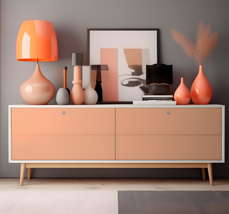 Naklejka na meble plamy kolorów brzoskwiniowy puch - TenStickers