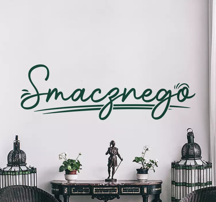Naklejka na ścianę do salonu polskie napisy Smacznego - TenStickers