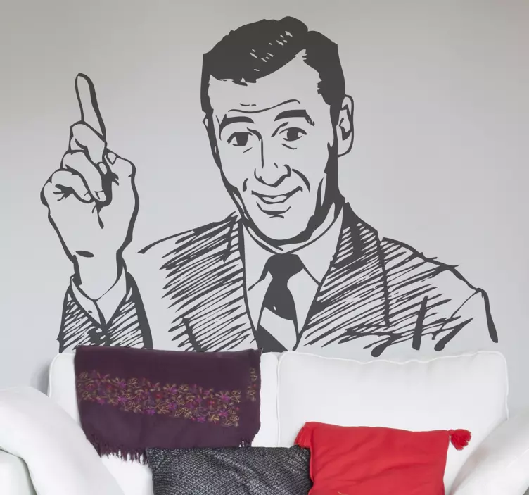 Naklejka na ścianę postacie kapryśna figura wskazująca - TenStickers