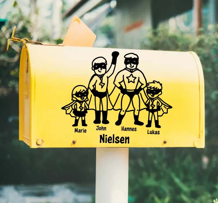 Naklejka na ścianę postacie portret rodzinny superbohatera - TenStickers