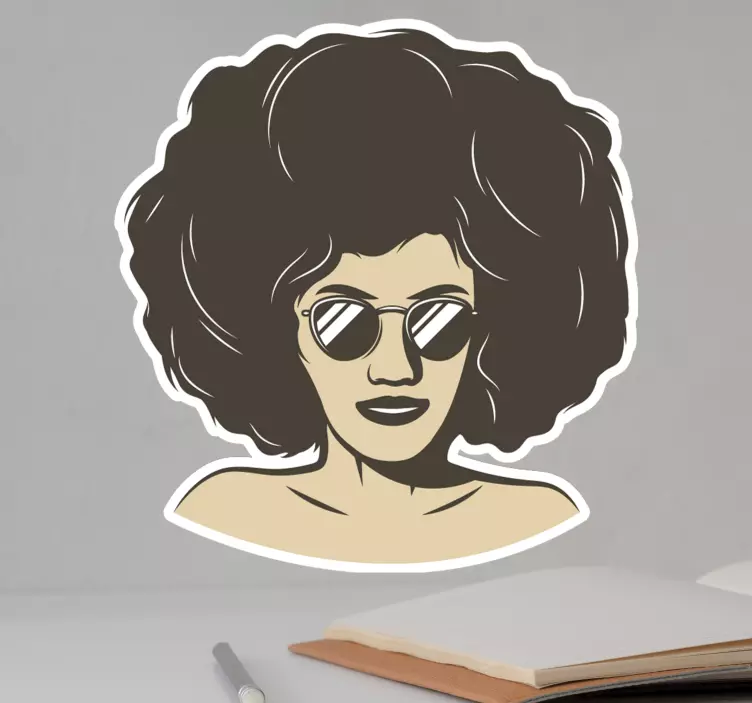 Naklejka na ścianę postacie stylowa afro kobieta - TenStickers