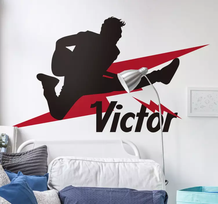 Naklejka na ścianę postacie sylwetka skaczącego muzyka - TenStickers