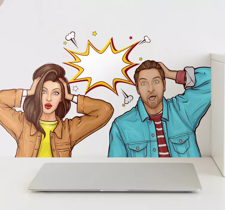 Naklejka na ścianę postacie z zaskoczonymi wyrazami - TenStickers