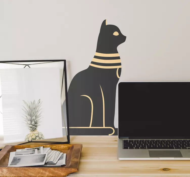 Naklejka na ścianę psy i koty elegancka sylwetka kota - TenStickers