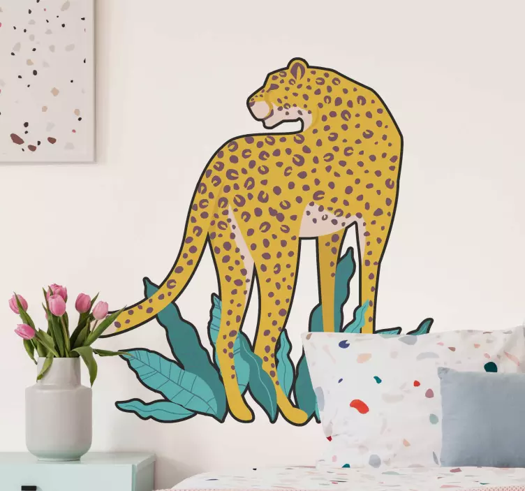 Naklejka na ścianę psy i koty leopard w naturze - TenStickers