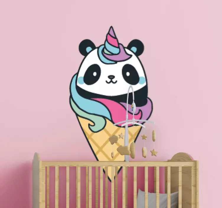 Naklejka na ścianę psy i koty lody panda - TenStickers