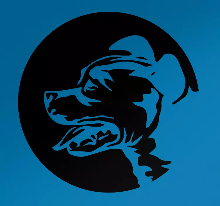 Naklejka na ścianę psy i koty stylizowany profil psa - TenStickers