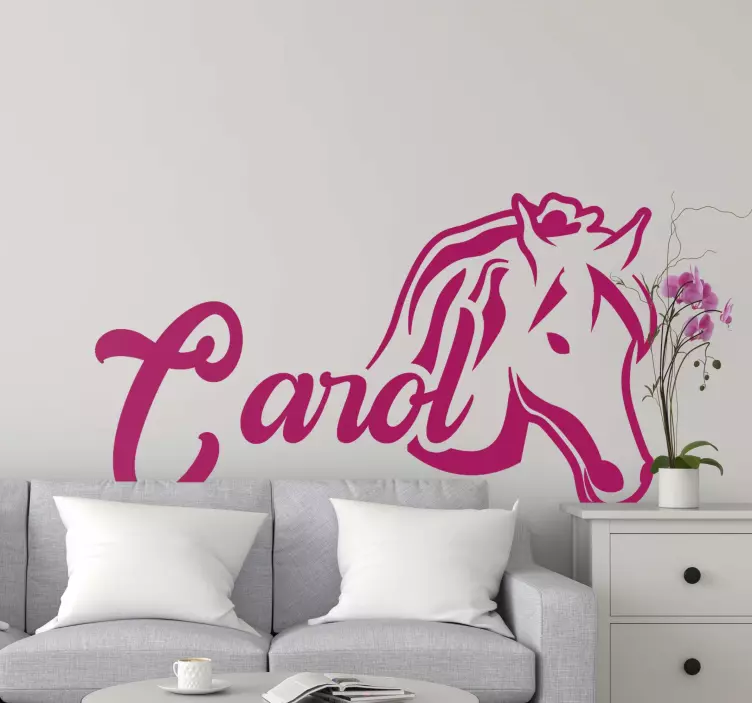 Naklejka na ścianę psy i koty z personalizacją głowy konia - TenStickers