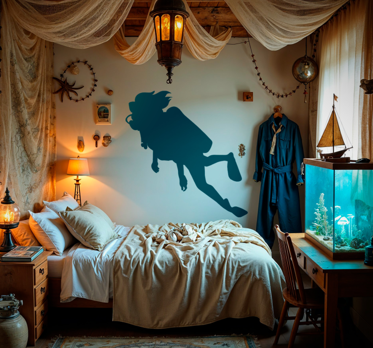 Naklejka na ścianę różne sporty nurek płci żeńskiej - TenStickers