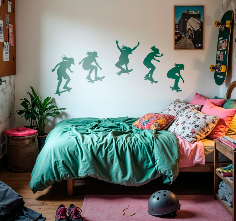 Naklejka na ścianę różne sporty sekwencja jazdy na łyżwach - TenStickers