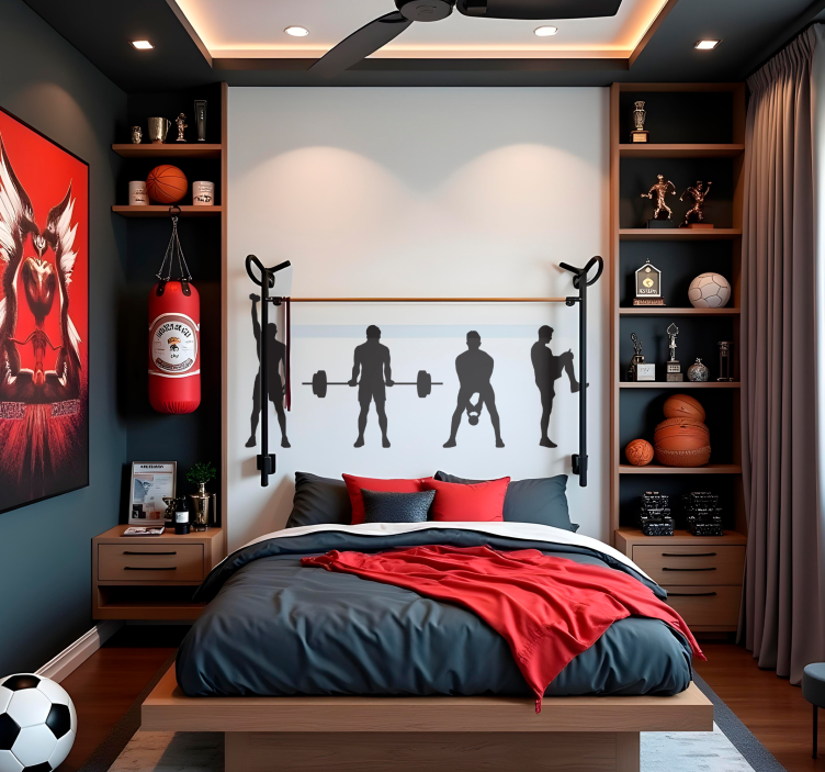 Naklejka na ścianę różne sporty silni mężczyźni fitness - TenStickers