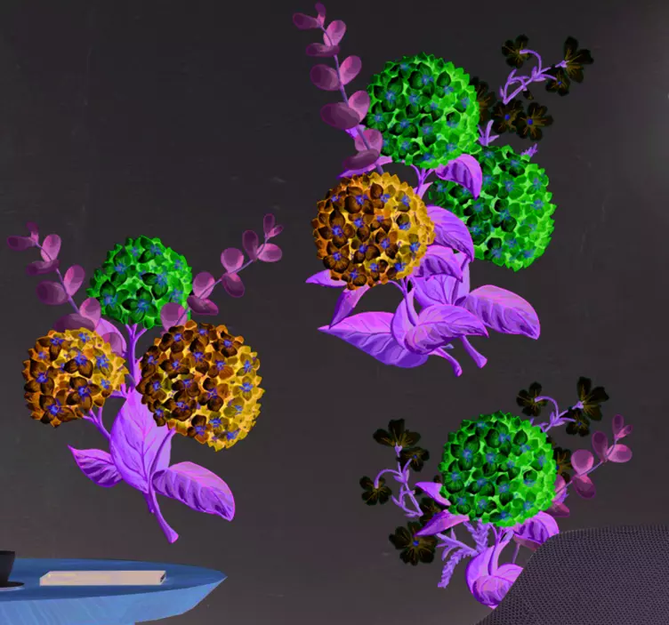 Naklejka na ścianę kwiaty różowe kwiaty - TenStickers