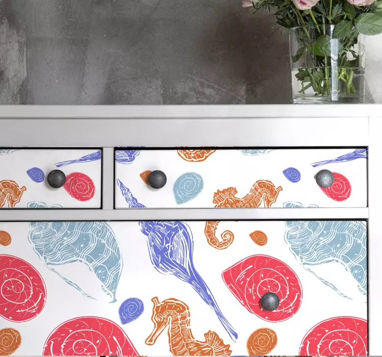 Naklejka na ścianę rybki kolorowe stworzenia morskie - TenStickers