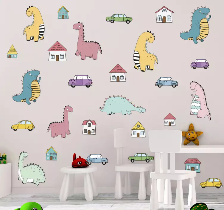 Naklejka na ścianę Skandynawskie dinozaury  - TenStickers