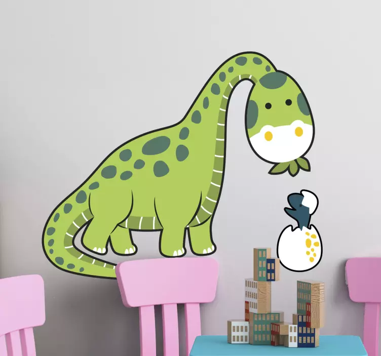 Naklejka na ścianę smoki uroczy dinozaur wylęgający się - TenStickers