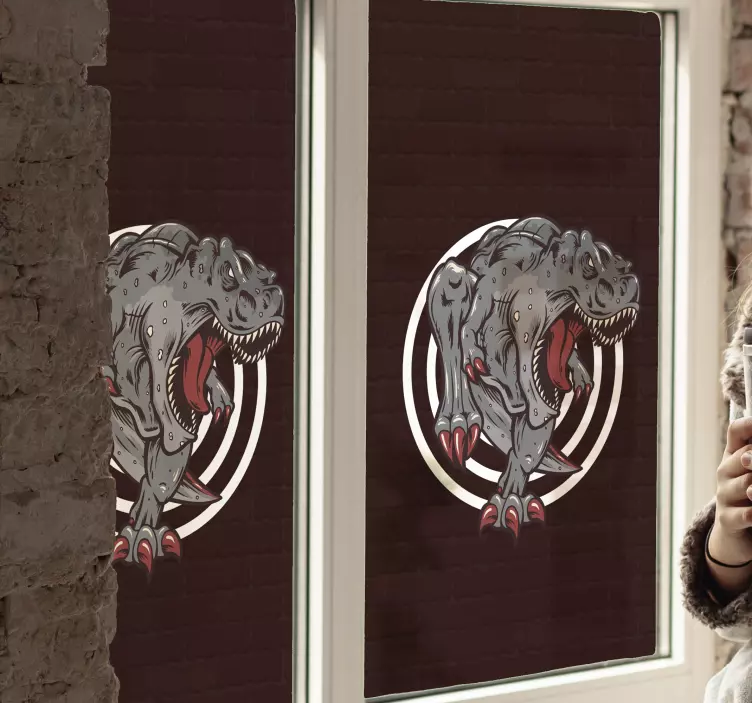 Naklejka na ścianę smoki wzór z rykiem dinozaura - TenStickers