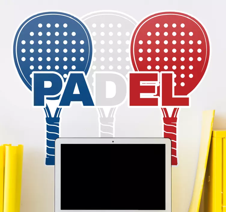 Naklejka na ścianę sport kolorowe rakiety padel - TenStickers