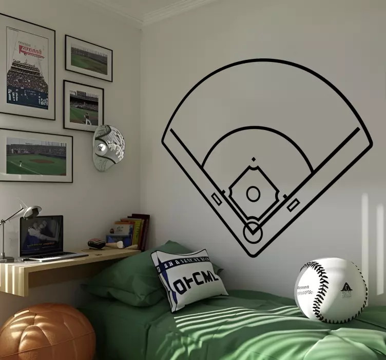 Naklejka dekoracyjna sporty boisko do gry w baseballa - TenStickers