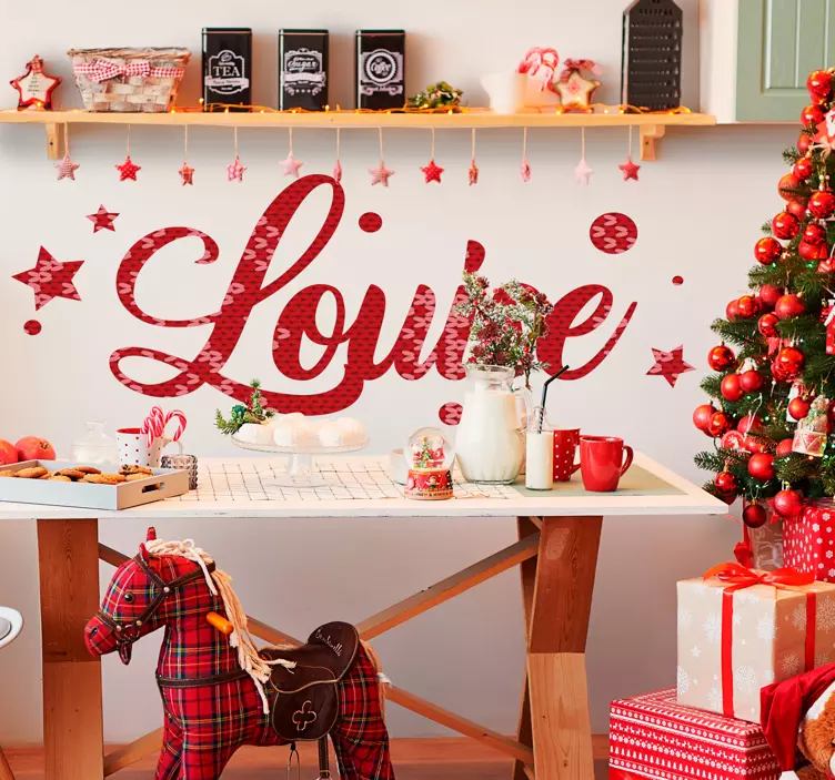 Naklejka na ścianę świąteczna z personalizowanym życzeniem - TenStickers