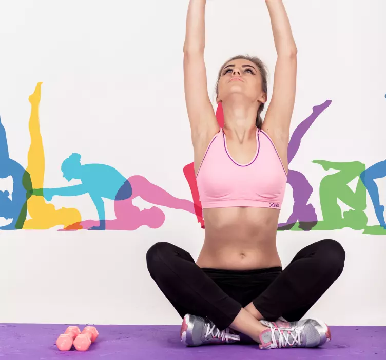 Naklejka na ścianę sylwetka joga sport - TenStickers