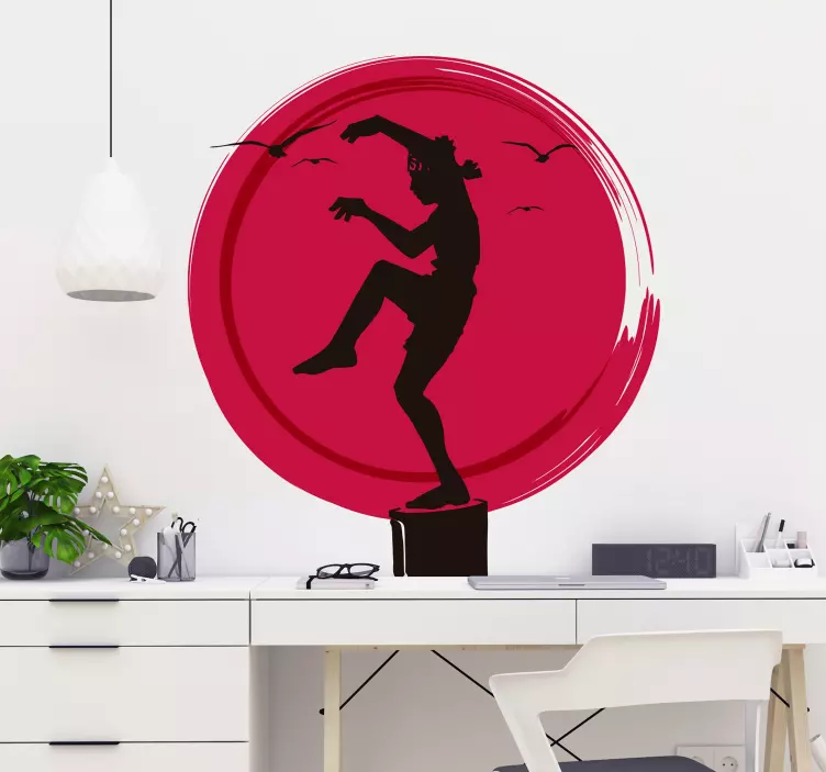 Naklejka na ścianę sylwetka karate kid sport - TenStickers