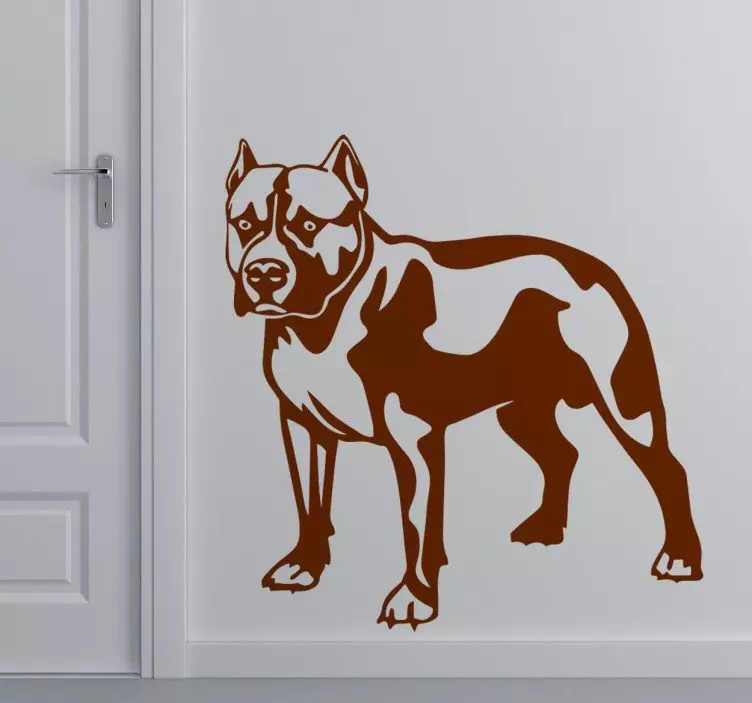 Naklejka na ścianę sylwetka Pitbull - TenStickers