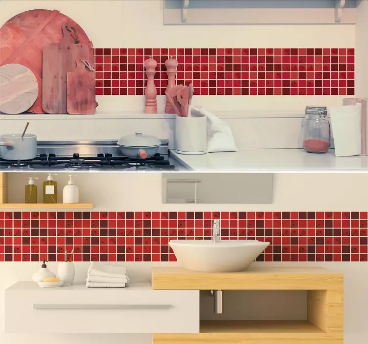 Naklejka na ścianę czerwone kwiaty - TenStickers