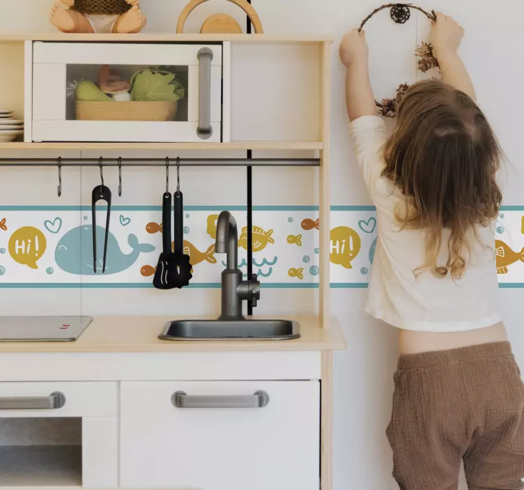 Naklejka ornament kolorowy i szczęśliwy ocean - TenStickers