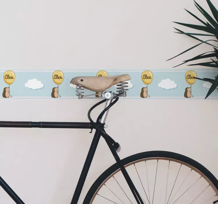 Naklejka na ścianę szlaczki urocze balony w kształcie jeży - TenStickers