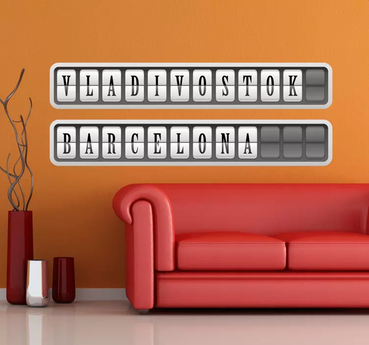 Naklejka na ścianę tablica dworcowa - TenStickers