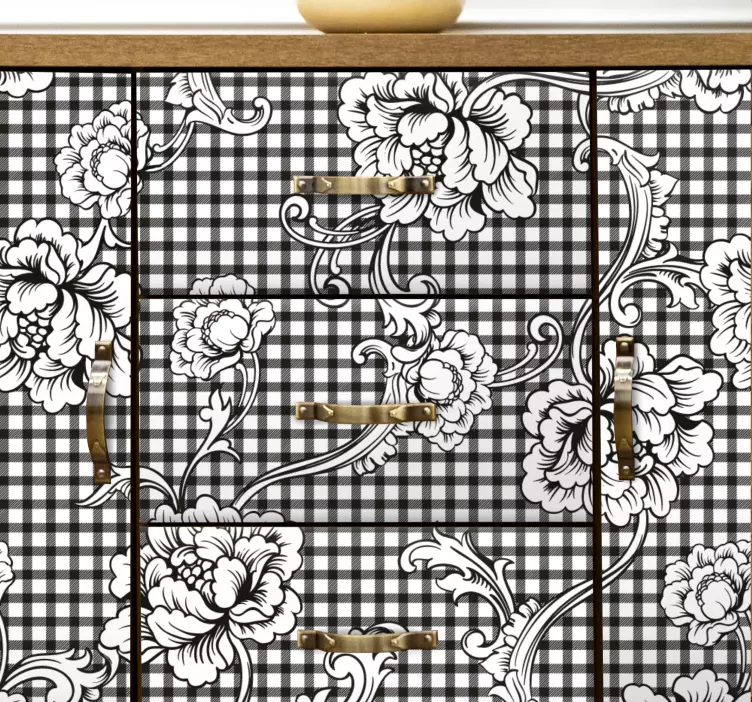 Naklejka na ścianę tekstura wyrafinowana kompozycja kwiatowa - TenStickers