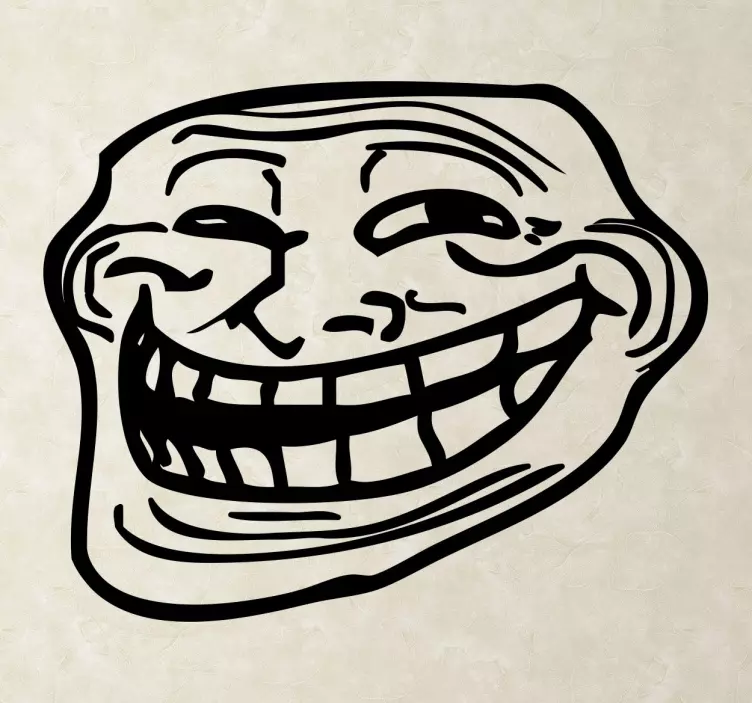 Naklejka na ścianę Troll Face - TenStickers