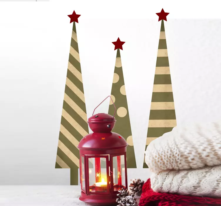 Naklejka trzy choinki o różnych teksturach - TenStickers